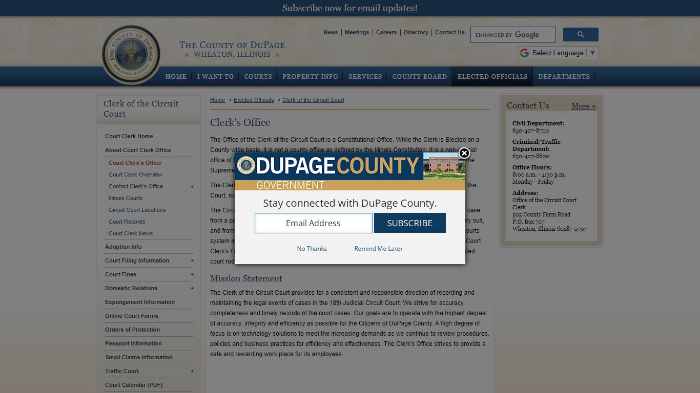 DuPage County IL – Clerk of the Circuit Court - Clerk's Office